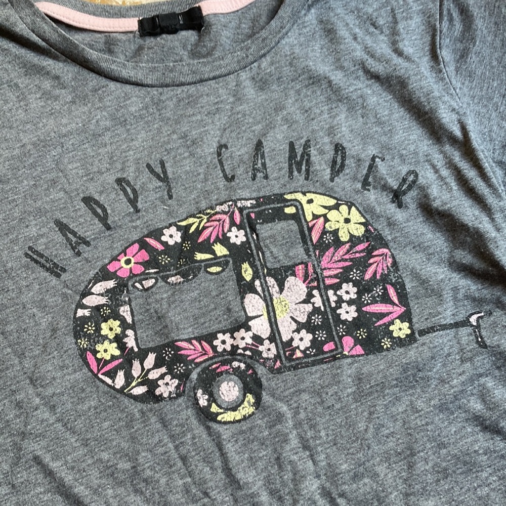 Modern, size small gray happy camper T-shirt